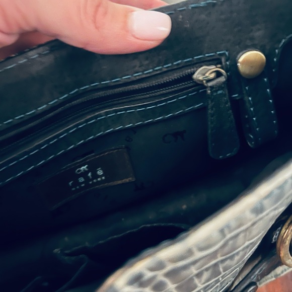 Rafe nyc handbag. Turquoise and navy alligator skin - Picture 3 of 10